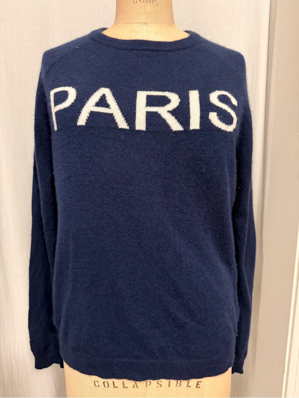 Philosophy, 'PARIS' 100% Cashmere Crewneck Sweater, sz L